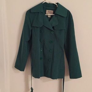 London Fog green raincoat.